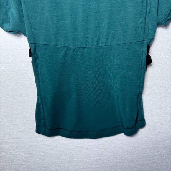 Free People Movement Womens Size Small Teal Dolman Sleeve Boho Top Strap Detail - Picture 10 of 12
